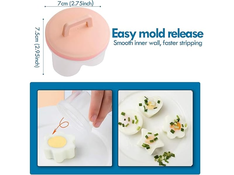 4 pièces oeufs pochés chaudière à oeufs, chaudière à oeufs, coquetier, pocheuse à oeufs avec brosse à huile non collante rose parfait petit A-G-002730 - Conforama C