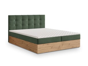Lit avec rangement 180x200 cm <strong>MASSENO</strong> <strong></strong> coloris vert