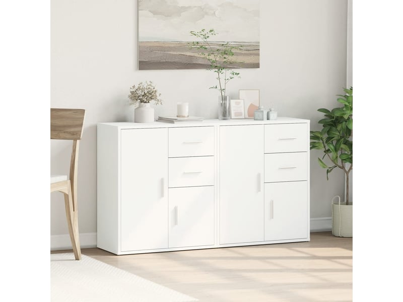  Buffets 2 pcs - bahut - meuble de rangement blanc 60x31x70 cm bois d'ingénierie  - Conforama C