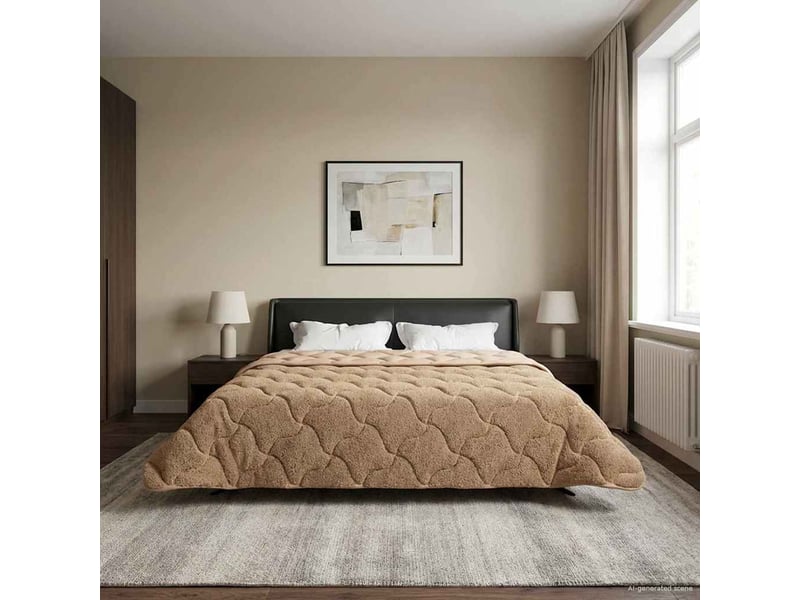  Duvet d'hiver - couette 200 x 240 cm hiver - couette taupe respirant  - Conforama B