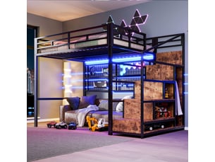 Lit mezzanine 140x200 cm <strong></strong>  <strong>Radiant Stride</strong> coloris noir