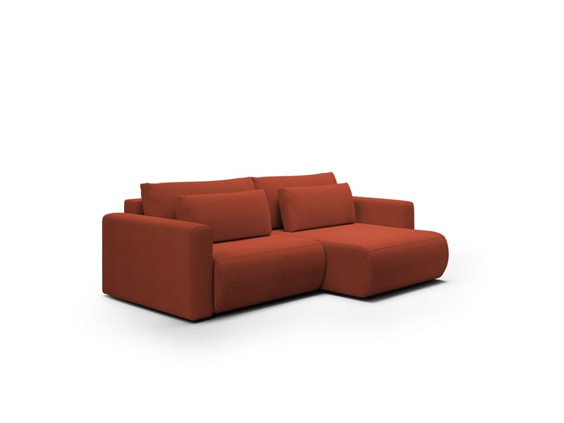  Canapé d'angle convertible 5 places welly rouge  - Conforama A