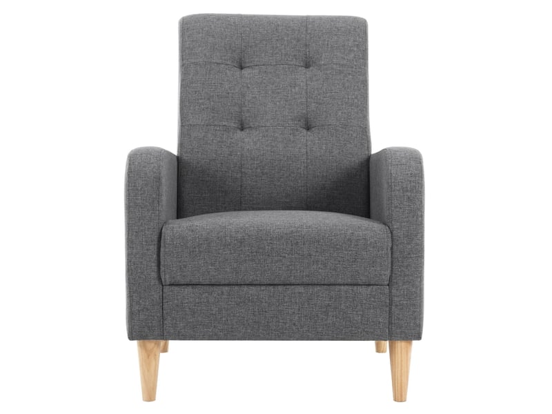  Fauteuil 1 place avec accoudoirs et dossier haut gris foncé evryae  - Conforama A