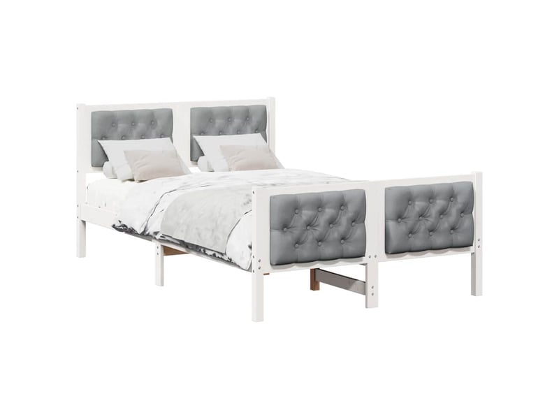  Lit double- lit adulte -  cadre de lit gris clair 120 x 190 cm pin massif  - Conforama B