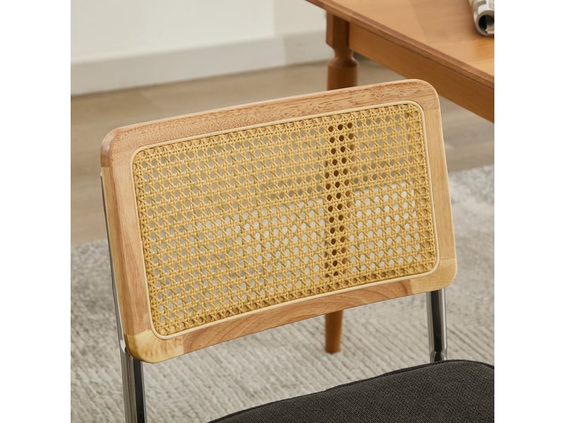  Lot de 2 chaises de salle à manger avec dossier en rotin, noir W3223P509435 - Conforama D