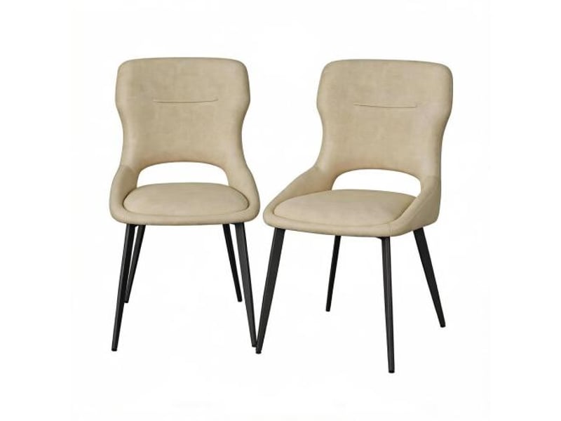  Chaises de salon rembourrées – lot de 2 – chaise d'accent moderne et chaise à manger  - Conforama A