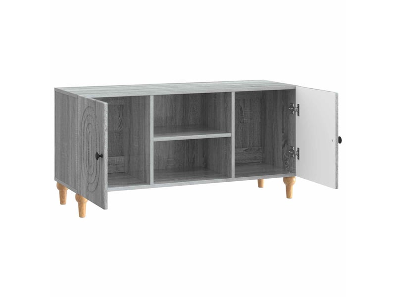  Meuble tv - banc tv - meuble de rangement 102 x 34,5 x 50 cm sonoma gris bois d'ingénierie  - Conforama E