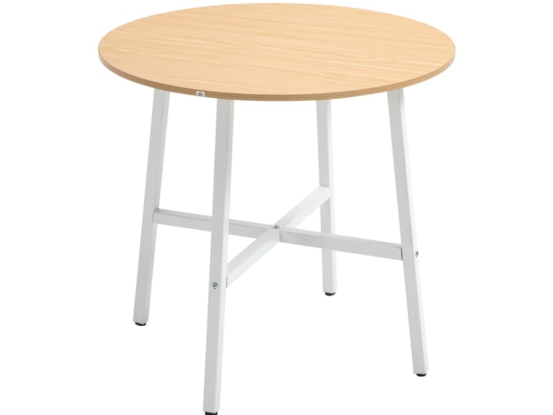 Table de salle à manger pour 4 personnes avec plateau rond et structure métallique, pour cuisine et salon, ø80 × 76 cm - Conforama A