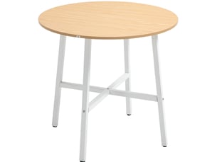 Table de salle à manger pour 4 personnes avec plateau rond et structure métallique, pour cuisine et salon, ø80 × 76 cm