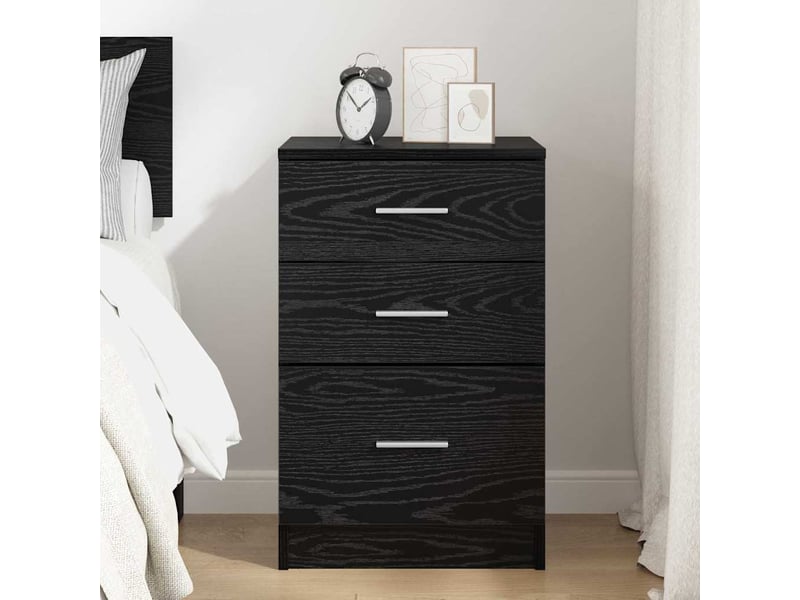 Table de chevet chêne noir 40 x 40 x 63 cm bois d'ingénierie  - Conforama D