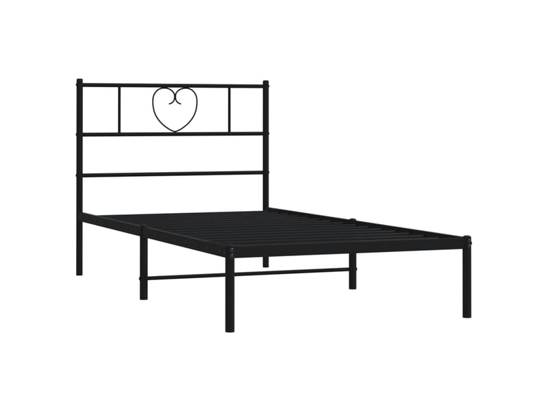  Lit simple- lit adulte -  cadre de lit métal sans matelas avec tête de lit noir 80x200 cm  - Conforama C