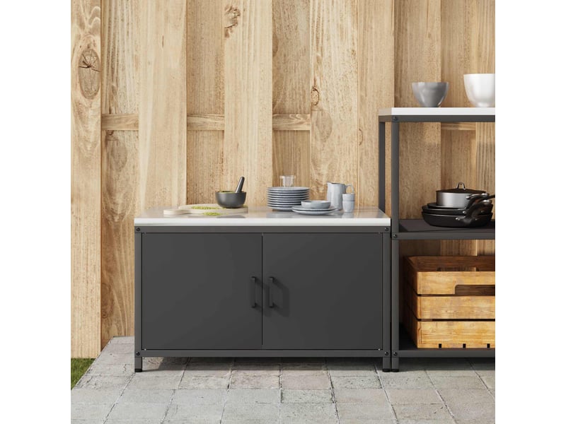  Meuble de rangement de cuisine hattem noir 90x50x53cm  - Conforama D