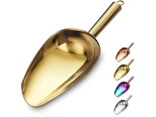 Cuillère à glace en or 6 oz, cuillère à glace en métal plaqué or titane pour machine à glaçons, polyvalente pour la cuillère de nourriture de barre de