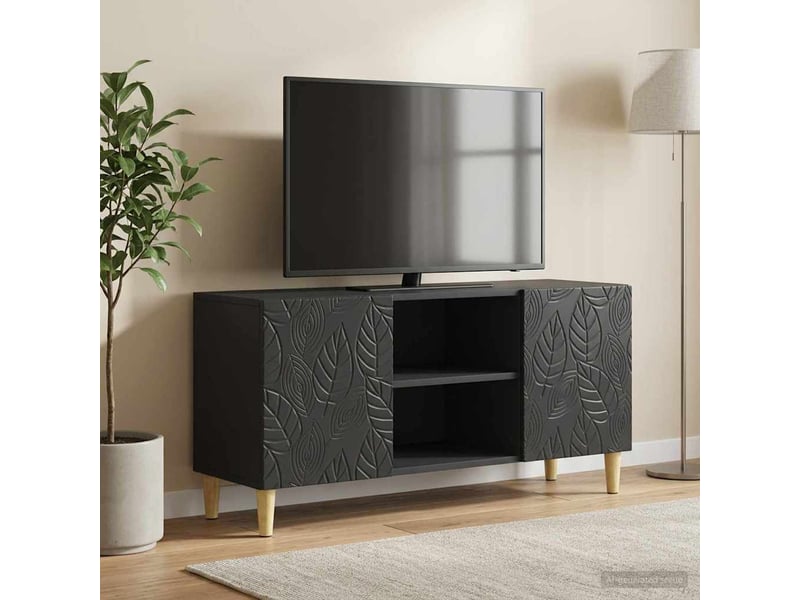  Meuble tv - banc tv - meuble de rangement 102 x 34,5 x 50 cm noir bois d'ingénierie  - Conforama B