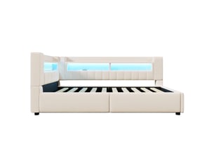 Lit banquette 90x200 cm ZOVIRA coloris beige