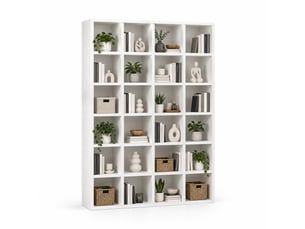 Bibliotheque coloris  blanc 20 étagère(s)   - 89 cm x 130.5 cm