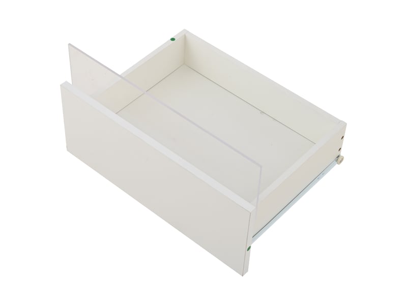 Table basse avec 2 tiroirs, plateau amovible et led pour salon 90×45×35,5 cm en panneaux de particules blanc  - Conforama D