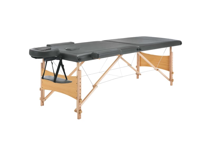  Table de massage avec 2 zones cadre en bois 186 x 68 cm gris anthracite02_0001800  - Conforama B