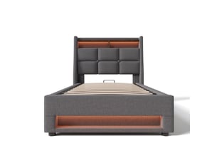 Lit coffre 90x200 cm DZMDIP coloris gris