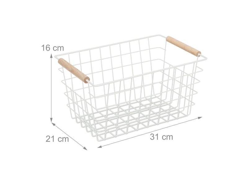  Lot de 2 paniers de rangement rectangulaires en métal design élégant pour salle de bain 16 x 31 x 21 cm en métal noir 13_0015903  - Conforama A