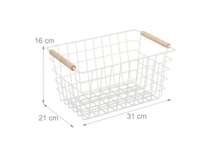 Lot de 2 paniers de rangement rectangulaires en métal design élégant pour salle de bain 16 x 31 x 21 cm en métal noir 13_0015903
