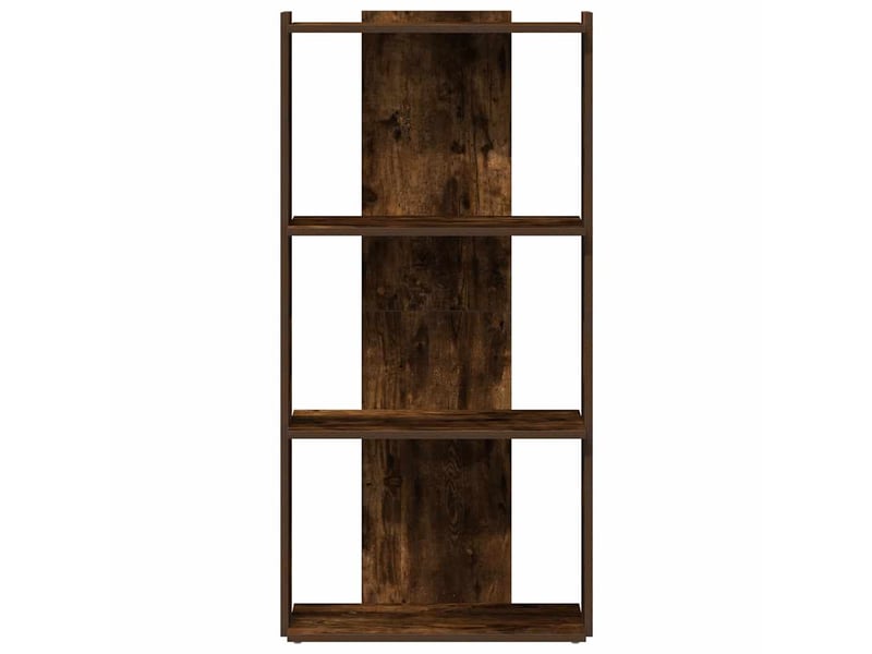 Bibliothèque 3 niveaux, armoire à livres chêne fumé 60x30x120cm bois d'ingénierie  - Conforama D