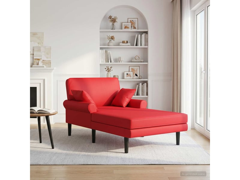  Vidaxl chaise longue rouge simili cuir  - Conforama B