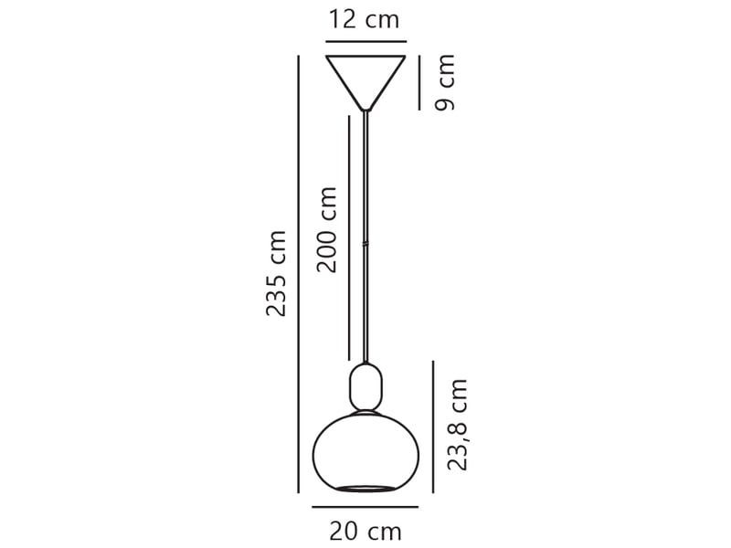 Suspension notti 20 verrerie noir, h.23.8 - ip20 - e27 nordlux intérieur 2011003003 - Conforama E