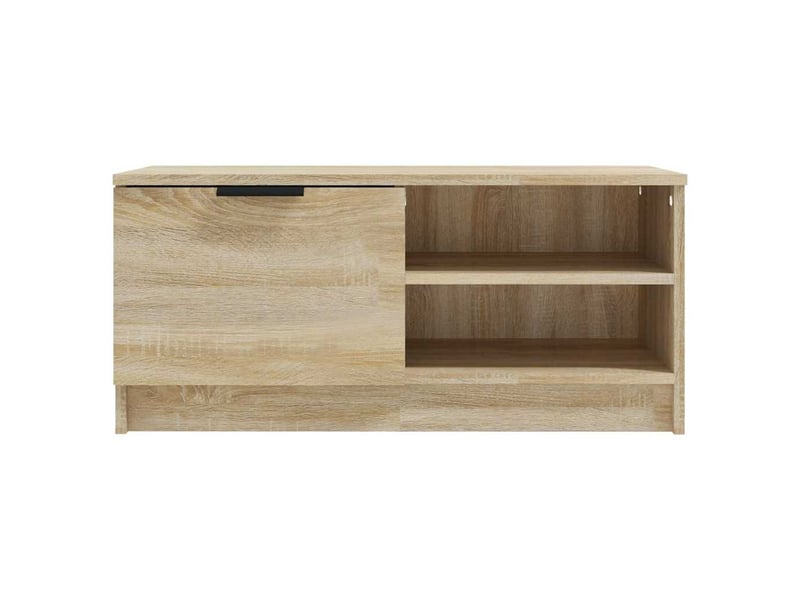  Lot de 2 meuble tv bas salon chêne sonoma 80x35x36,5 cm bois d'ingénierie  - Conforama E