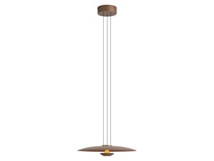 Suspension moderne bronze avec bois de noyer et led dimmable - smith