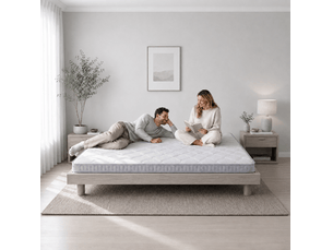 Matelas 90x190 cm VIVRYN Ressorts ensachés + mousse soutien Medium épaisseur 10 cm