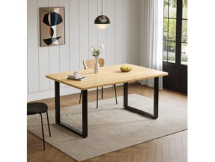 Table extensible pour 6 à 10 personnes à trois longueurs, forme rectangulaire, chêne, 220 × 80 × 75 cm