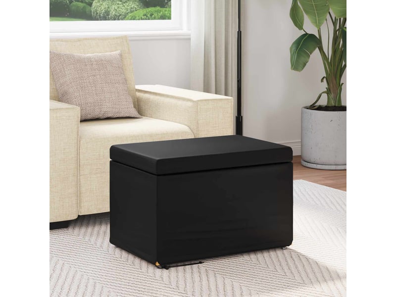  Tabouret bas, ottoman noir 61x41x40 cm  - Conforama C