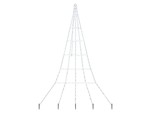 Sapin de noël - arbre de noël led avec piquets au sol blanc froid 306 cm métal