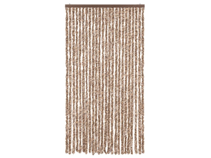  Rideau anti-mouches, moustiquaire beige et marron foncé 100x220 cm chenille cf43505  - Conforama C