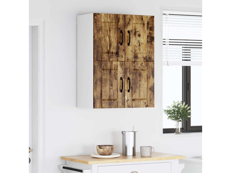  Meuble mural de cuisine | armoire de cuisine 2 pcs chêne fumé bois d'ingénierie shl4249  - Conforama D