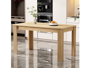Table à manger rectangulaire, aspect naturel, grain de bois décoratif, 116×65×75cm