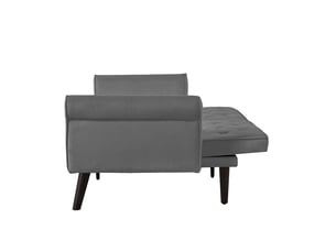 Canapé 2 places, avec couchage d'appoint, dossier réglable, en velours, coloris gris, l172 x p89 x h70 cm