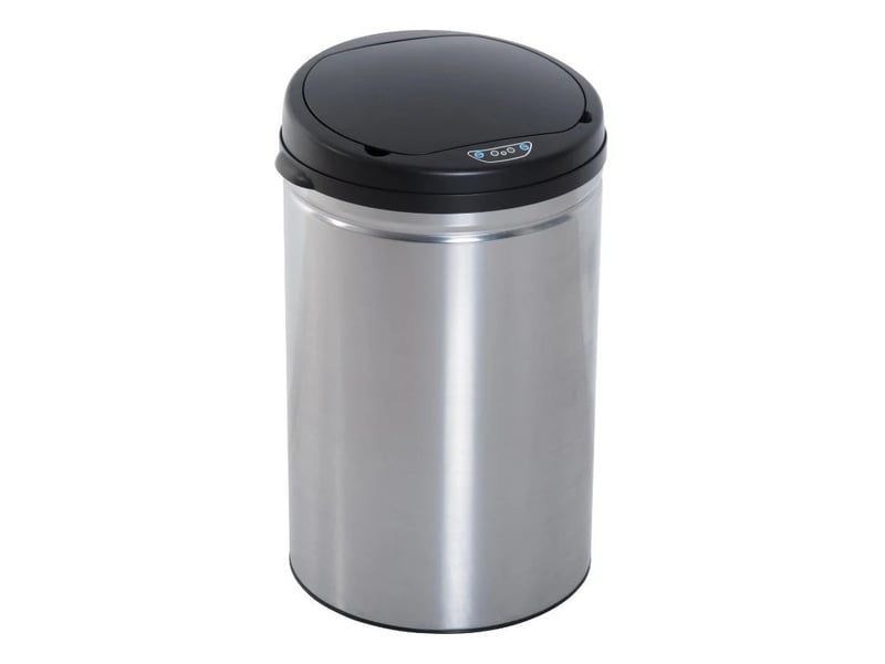  Poubelle automatique à capteur infrarouge 30 l ø30,5 x h51,5 cm – noire – ouverture hygiénique sans contact  - Conforama A