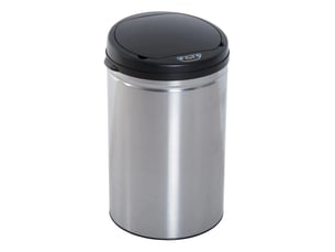 Poubelle automatique à capteur infrarouge 30 l ø30,5 x h51,5 cm – noire – ouverture hygiénique sans contact