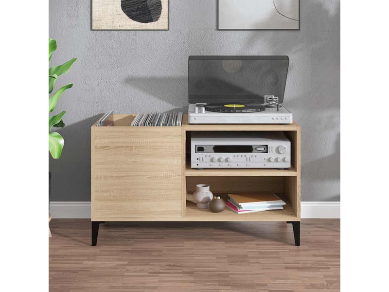  Armoire à disques, armoire de rangement chêne sonoma 84,5x38x48 cm bois d'ingénierie  - Conforama C