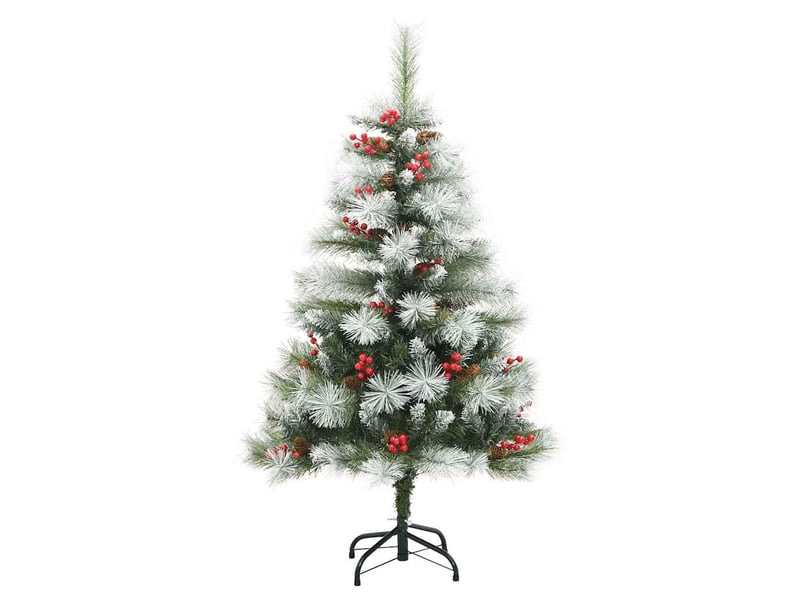 Sapin de noël artificiel, arbre de noël vert et blanc 150 cm shl5117 - Conforama E
