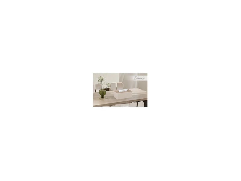  Boîte à mouchoirs rectangulaire en cuir pu, distributeur de mouchoirs pour commode et décor de salle de bain - beige  - Conforama C