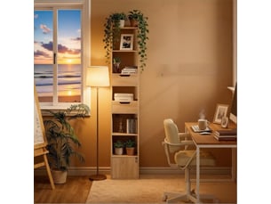Étagère de rangement sur pied, meuble moderne polyvalent, bibliothèque et buffet salon cuisine
