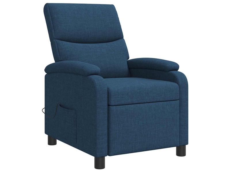  Vidaxl fauteuil de massage inclinable bleu tissu  - Conforama E