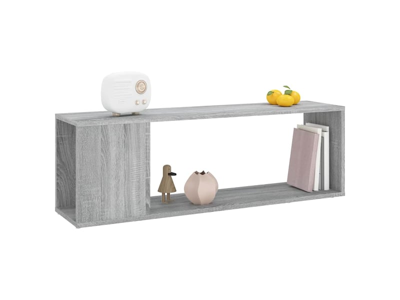  Meuble tv - banc tv - meuble de rangement sonoma gris 100x24x32 cm bois d'ingénierie  - Conforama D
