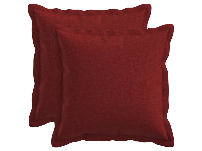  Lot de 2 coussins avec oreiller, coussins décoratifs houten bordeaux lin synthétique cf51149  - Conforama B