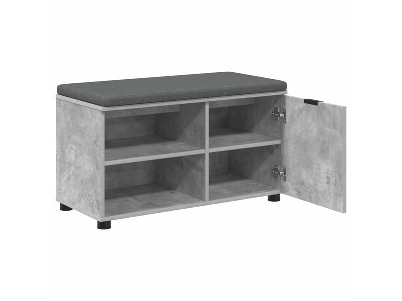  Banc d'entrée, banc interieur avec coussin gris béton 80x38x46 cm shl91468  - Conforama E