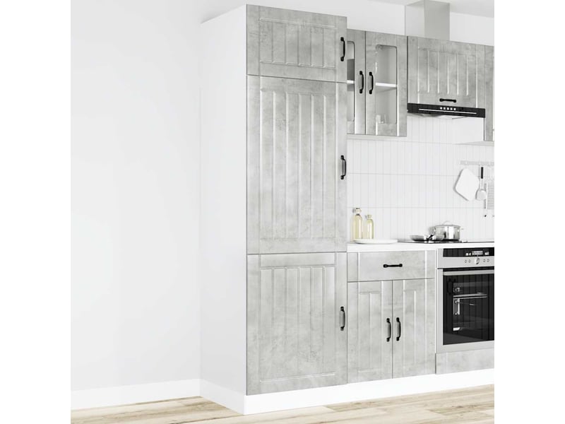  Meuble de rangement, armoire de cuisine lucca gris béton bois d'ingénierie  - Conforama A