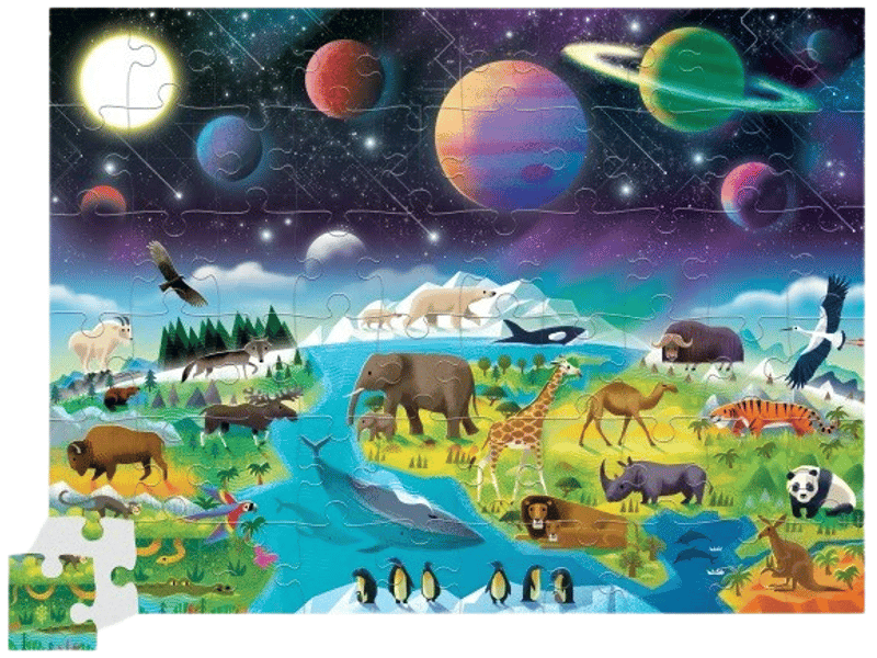  Puzzle 60 pcs dessus dessous - la terre et l espace TOOPIZ-CC25006 - Conforama B